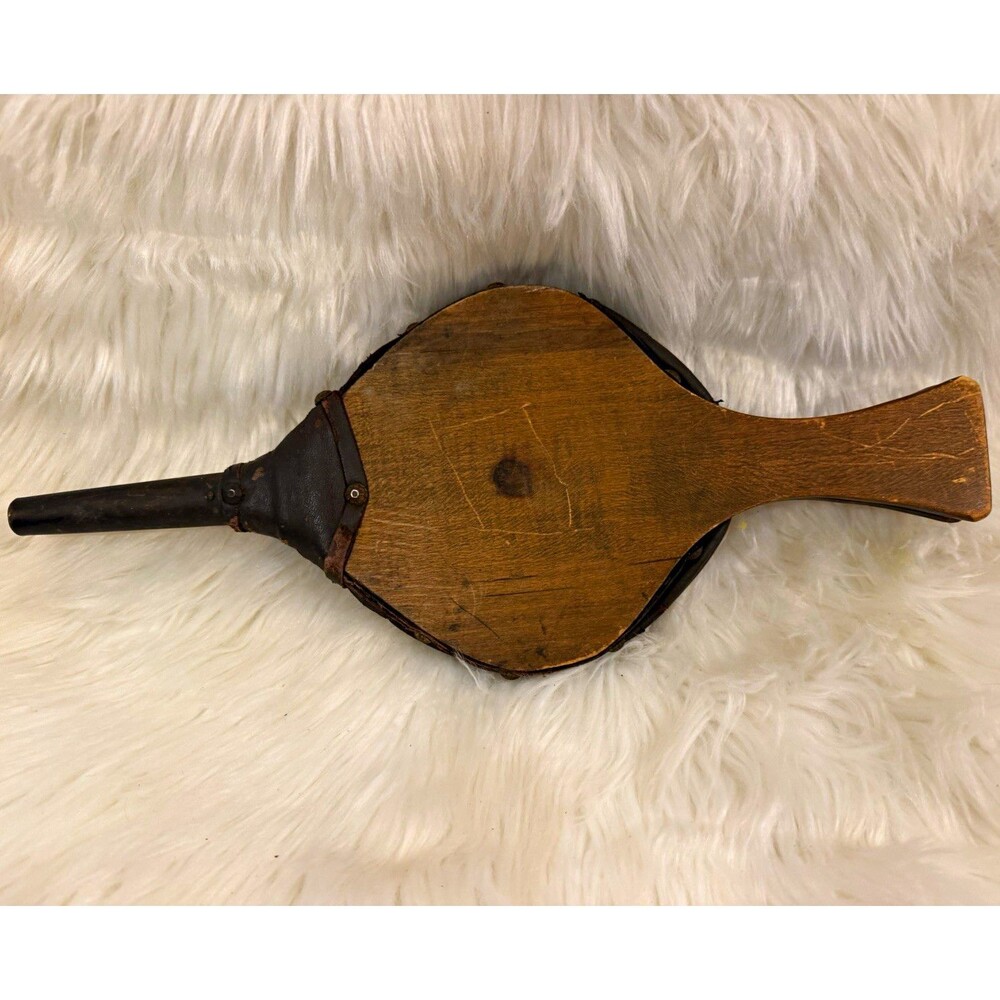 Rustic Wood Fireplace Bellows, Brown/Black, Indoor, 12 in